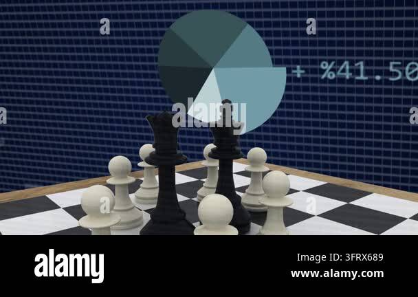 Chess cluster being shown while pie chart appearing and rotating ...