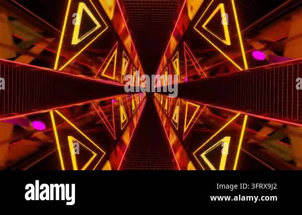 4K Abstract Background of Neon Light Trails Spiraling Through a Dark ...