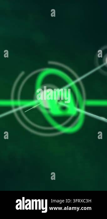 Animation of padlock, camera, lightbulb icons forming flow chart over ...