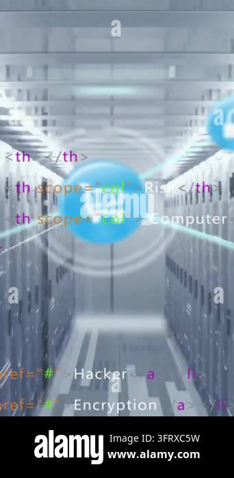 Animation of network of shopping cart and padlock icons with data ...