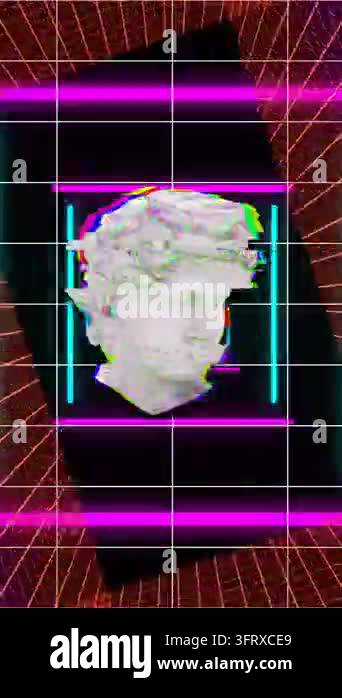 Animation of interference over shapes moving and sculpture on black ...