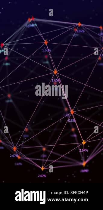 Animation of globe of digital network of connections with icons over ...