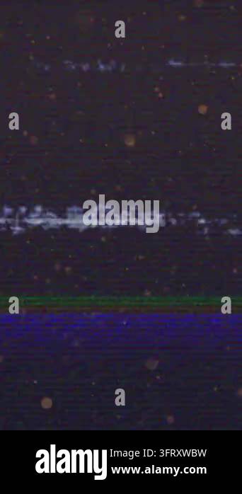 Static interference and glitch effects animation over dark background ...