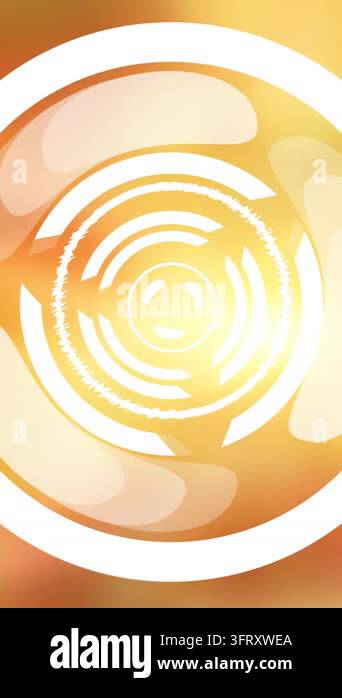 Animation of abstract round scanner spinning against yellow gradient ...