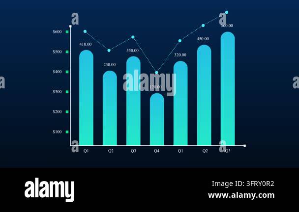 Modern Graph Bar Chart Quarter Report, financial statistics concept ...