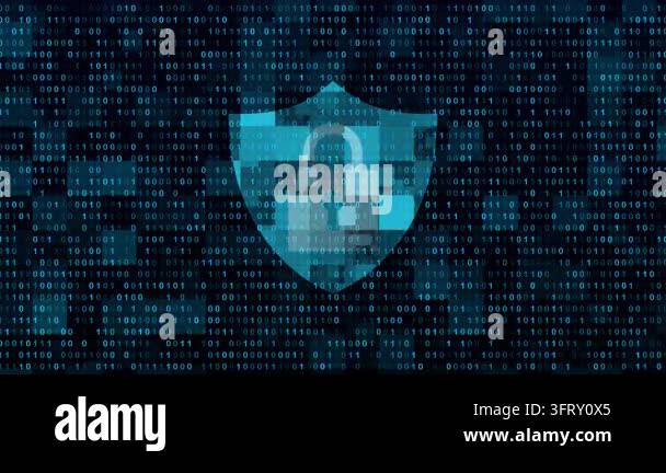 Cyber security, cyberspace, binary code or matrix coded data concept ...