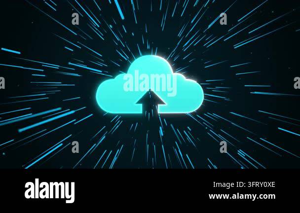 Abstract speed data flow line to cloud icon, Cloud computing and Big ...