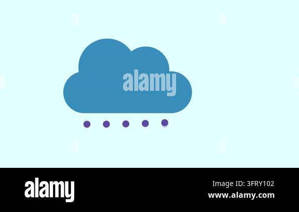 Raining Droplets Waiting Process Icon 2d Animation with Alpha Matte ...