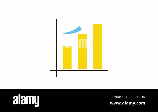 Statistics Graph Increasing 2d Animation with Alpha Matte Stock Video ...