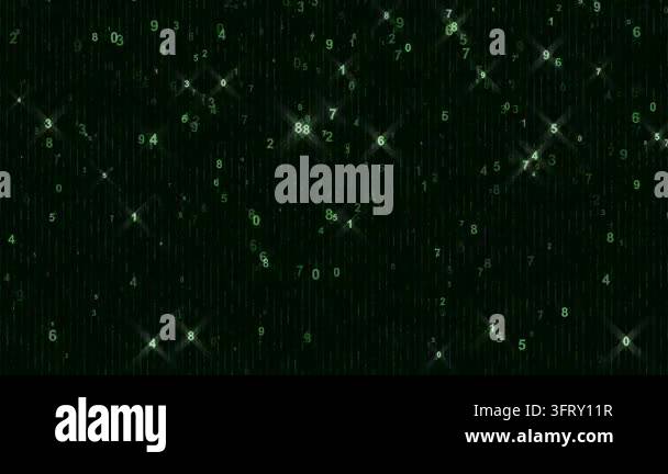 Futuristic Falling Numbers Symbolizing Digital Data Technology Stock ...