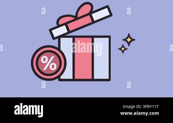 Gift Box Discount Icon 2d Animation with Alpha Matte Stock Video ...