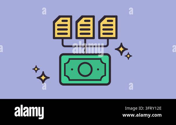Trading Stock with Currency Symbol Icon 2d Animation with Alpha Matte ...