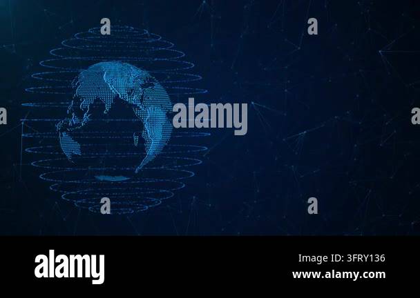 Video Generation Technology World Map Hologram Global Networking Connection Science Metaverse Next ...