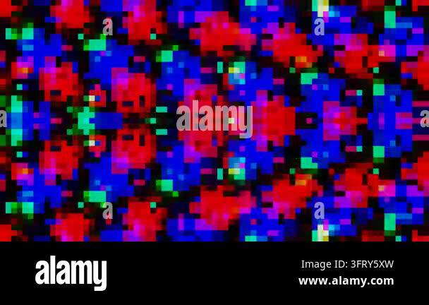 Colorful Pixelated Glitch Noise Abstract Digital TV Screen Background ...