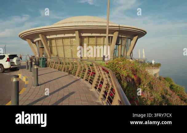Circular Modern Building with Glass Walls and Domed Roof Stock Video ...