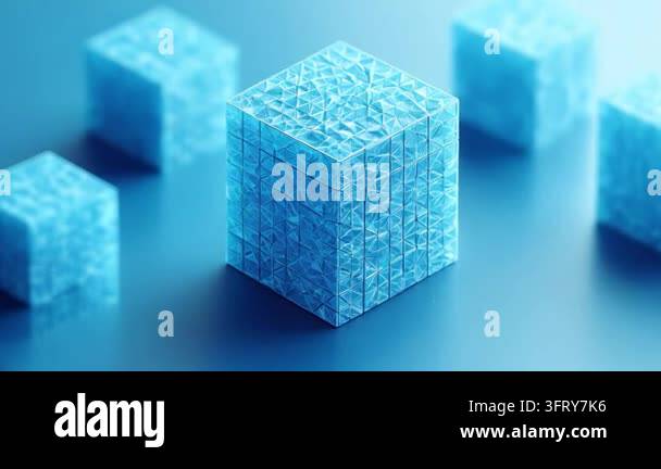 Surface Texture Graphics Three translucent blue cubes arranged on surface Stock Video Footage ...
