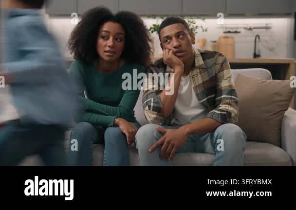 Mischievous Vector Sad African American family parents tired mother father suffering ...
