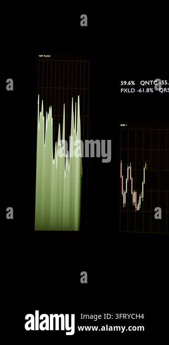 Vertical video: Showing NET FLOW area chart after black frame on phone ...