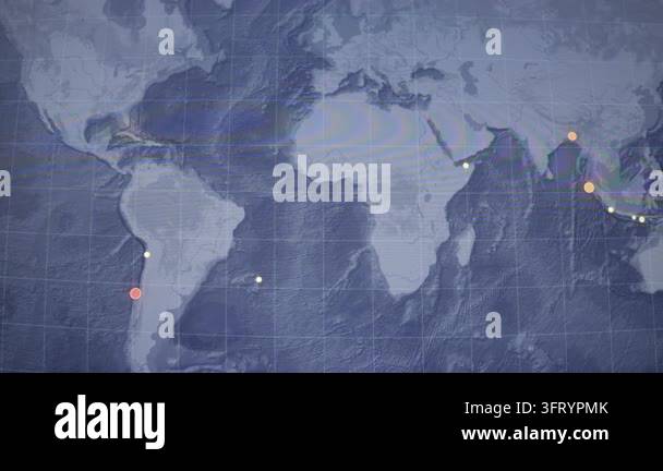 Camera shot computer screen showing worldwide earthquake monitoring ...