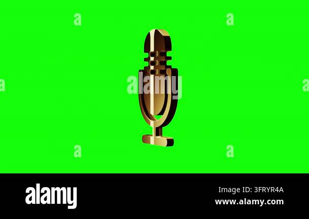 Microphone on air radio broadcast and podcast symbol isolated loop ...