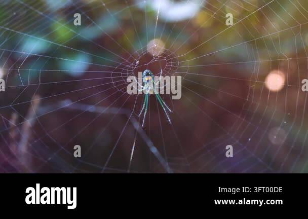 A spider resting on its web in a peaceful natural environment Stock ...