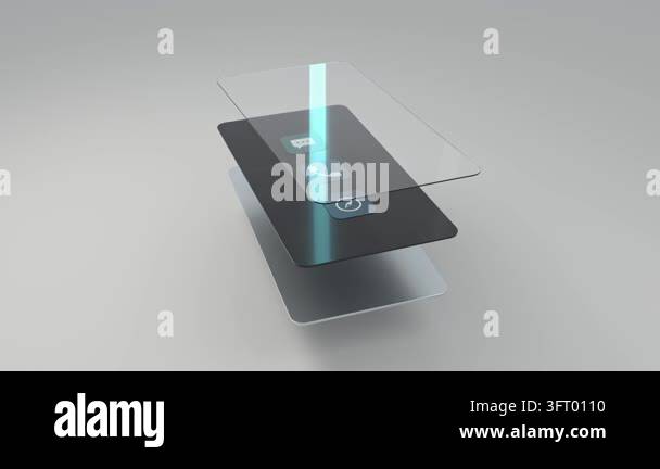 The structure of the mobile phone is displayed in a layered suspension ...