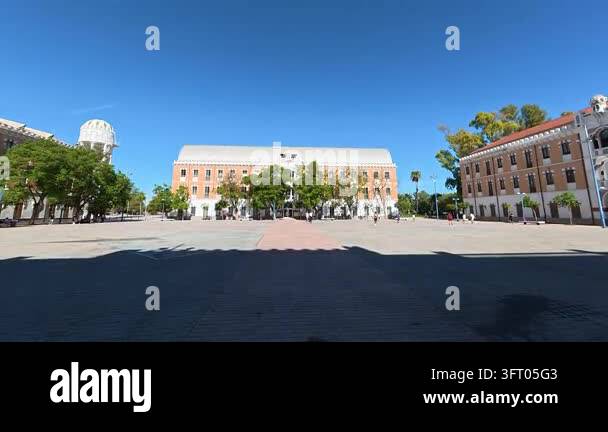 The architectural exterior of the municipal music school building in ...