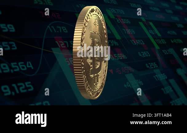 Bitcoin BTC Crypto Digital Currency Background Stock Video Footage - Alamy