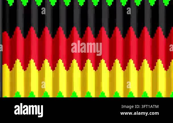 Pixel art design featuring rhythmic vertical wavy lines with a gradient ...