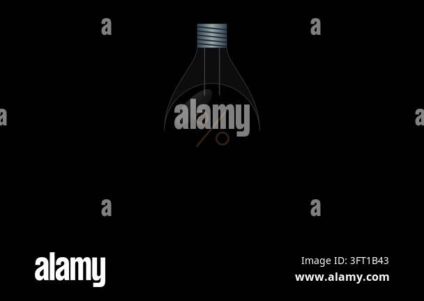 Percentage symbol glowing in warm orange light centered within a glass ...