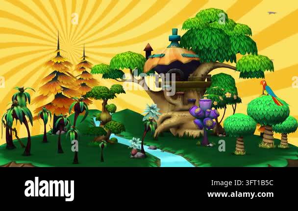 Cartoon Nature Background for Kids Stock Video Footage - Alamy