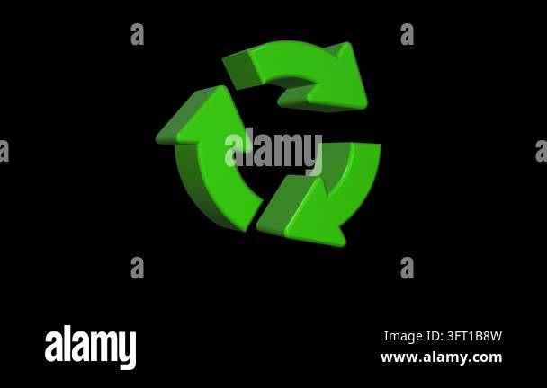 Recycle Symbol Icon Loop With Alpha Stock Video Footage - Alamy