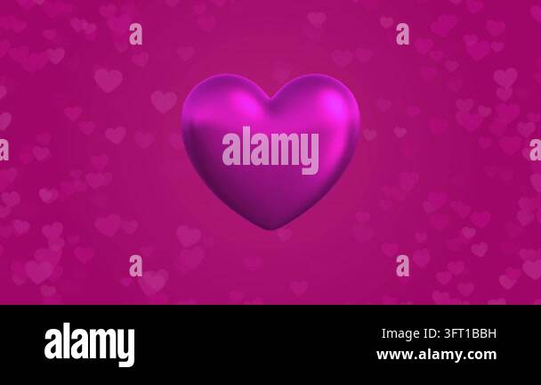 Valentines Day Pink Heart Beating. Love Background Stock Video Footage ...