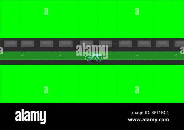 Sky Blue Bicycle Icon Gliding Through Forest Green Urban Commuter ...