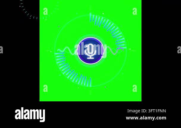 Audio visualizer with microphone icon on green screen Stock Video ...