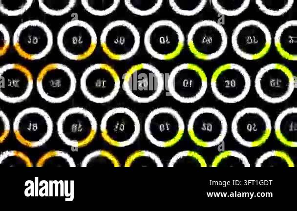 Animated energy icon loop glowing golden-yellow gradient ring with bold ...