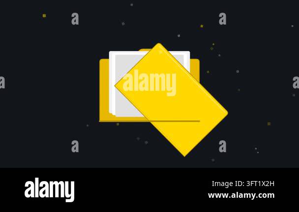 Commercial Yellow File Folder Icon with Articulated Hinge and Sliding ...