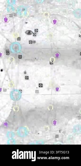 Animation of robot icons over digital human with connections. Business ...