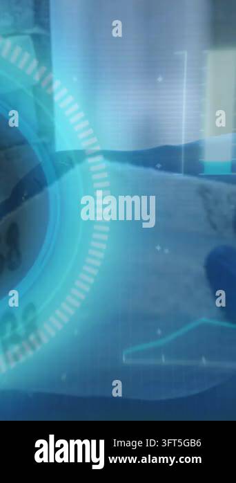 Hd Interfaces Animation of digital interface over laboratory. Global science ...