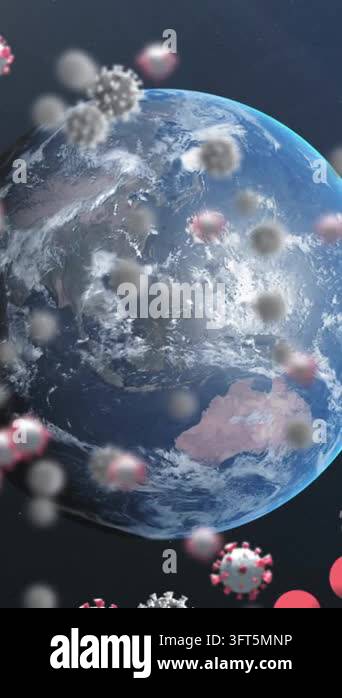 Animation of 3d DNA strand spinning with Covid 19 coronavirus cells ...