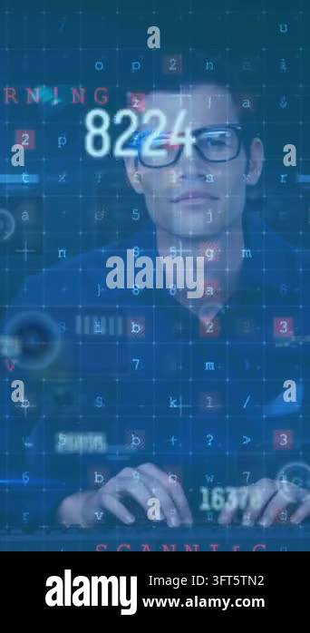 Animation of network of connections with social media icons and ...