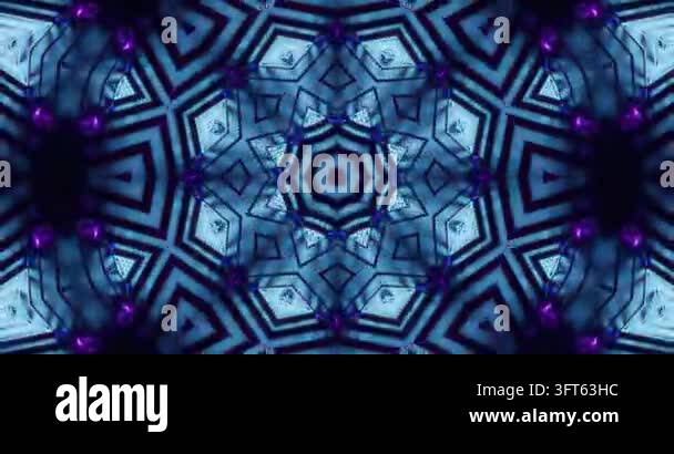 Multicolored kaleidoscope pattern with glowing lights and dark ...