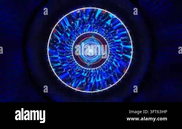 Multicolored kaleidoscope pattern with glowing lights and dark ...