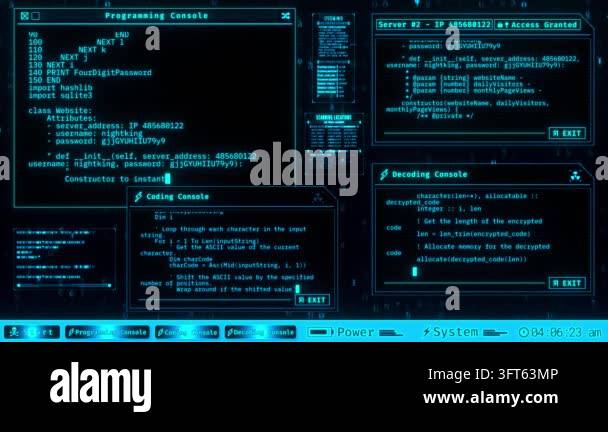 Hd Interfaces Futuristic digital interface displaying data streams and coding ...