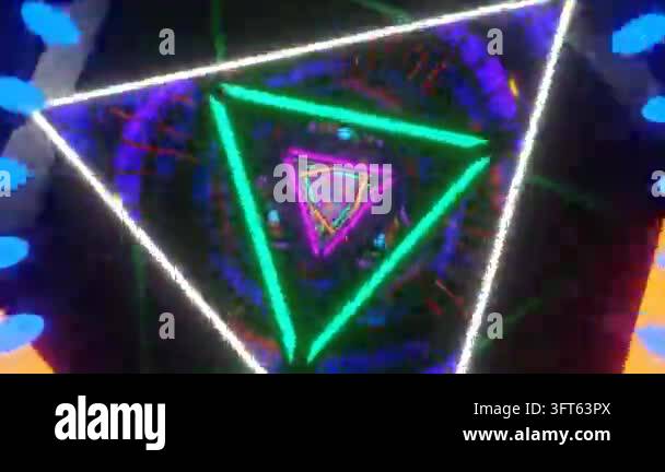 Looping tunnel video effects with colorful lights, abstract background ...