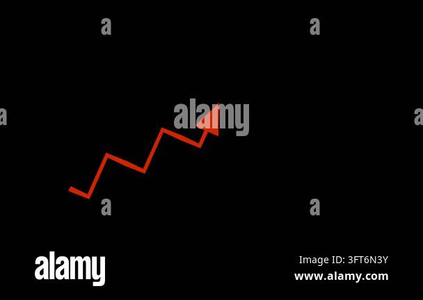 Red arrow up or down interest rate inflation go crisis falling economy ...