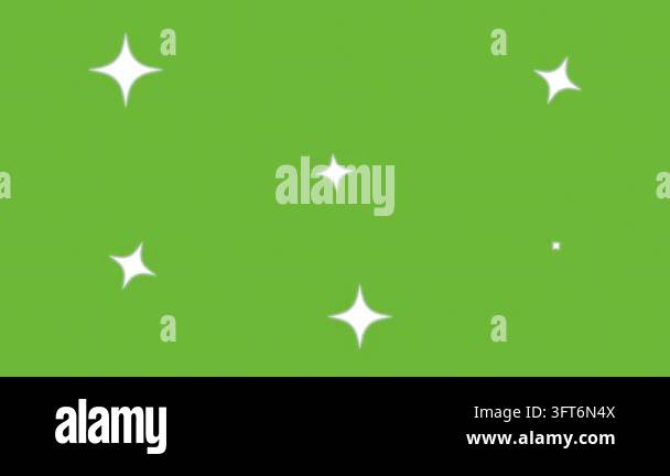 Shine animation shimmering light on green screen, star overlay spin ...