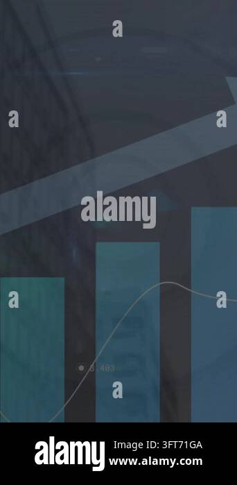 Vertical video: On play, animated chart shifting trend line across bars ...