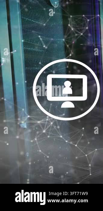 Vertical video: On boot, white monitor user icon centering on rack ...