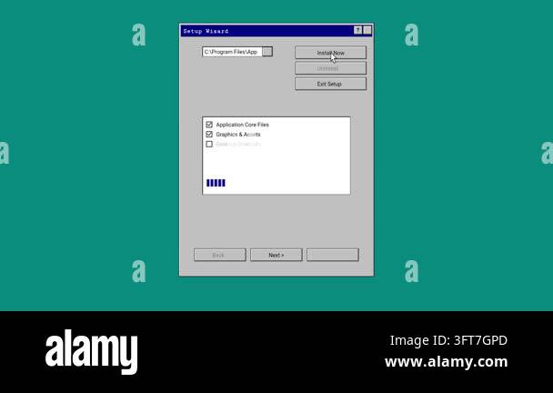 Gui Ystem A nostalgic 90s style computer setup wizard animation showing an ...